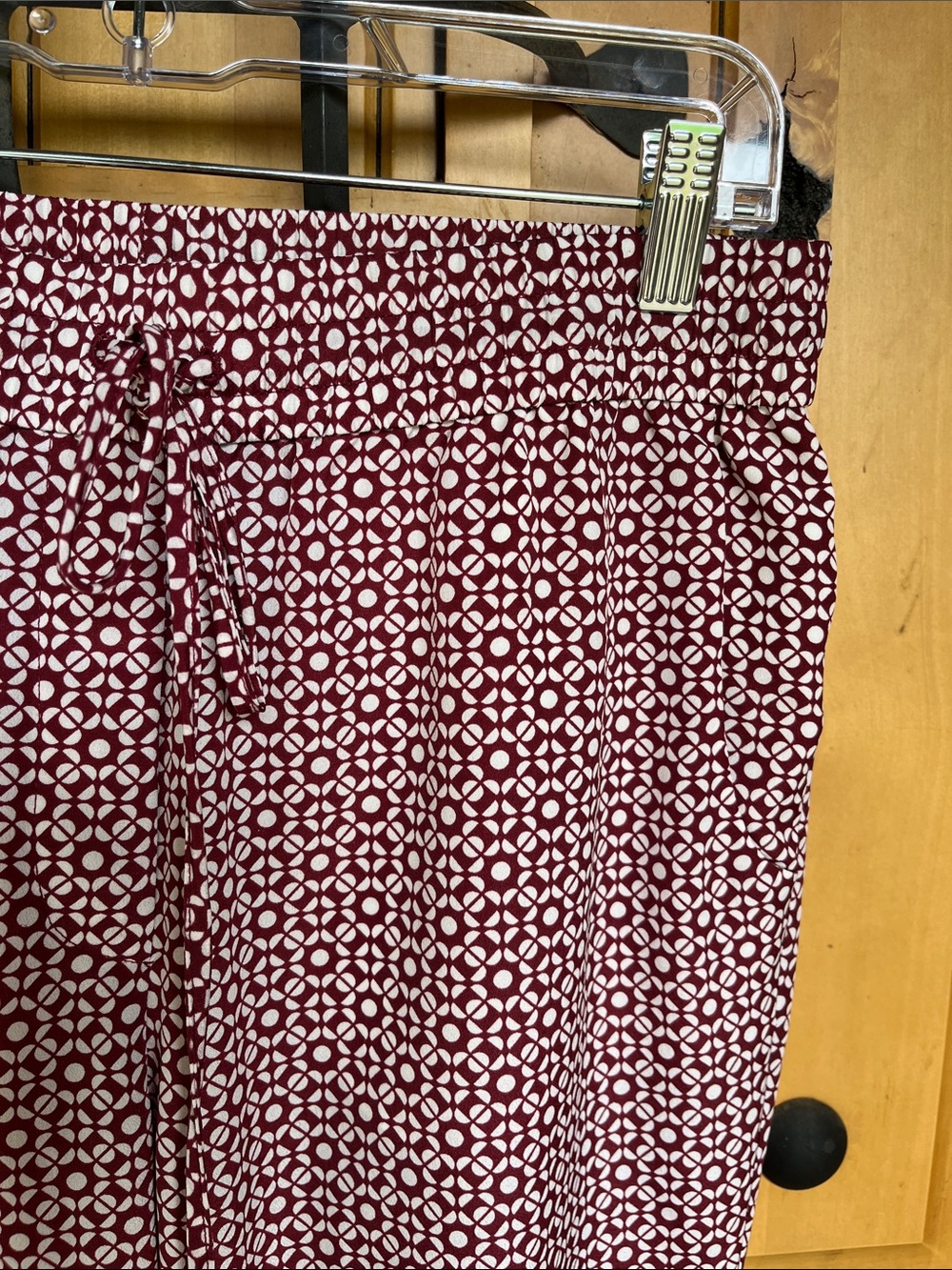J. Crew Straight Leg Pants in Burgundy Geo